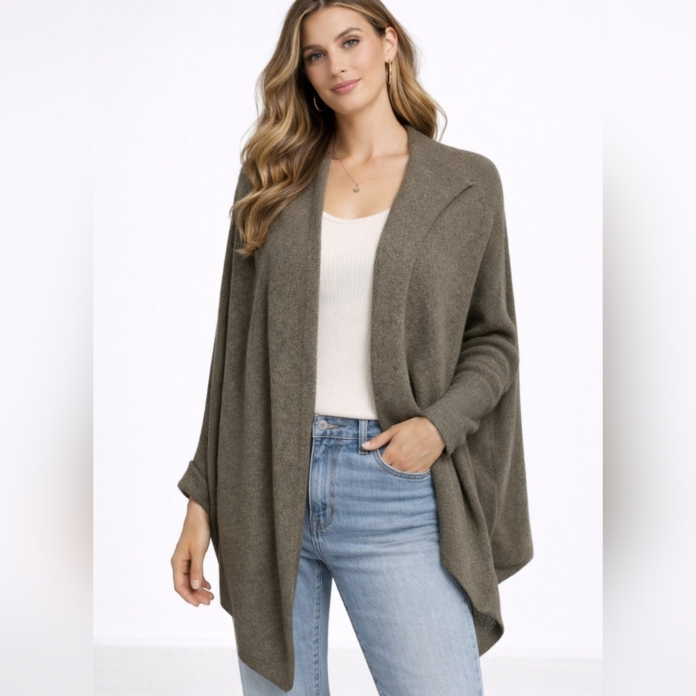 AVATAR Ethical Open Front Drape Cardigan – Olive Taupe | M. NWT